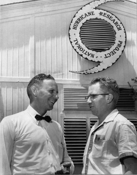 Bob Simpson and Cecil Gentry at the Research Operations Base, West Palm Beach, April 1956