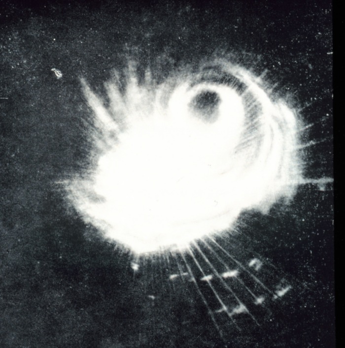 Typhoon Cobra as represented on ship's radar Dec. 18, 1944