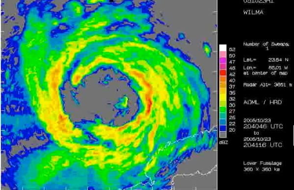 Wilma on NOAA 42's radar on Sept. 23rd.
